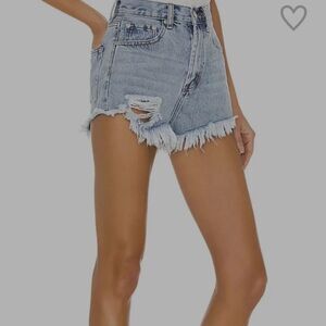 superdown rooney distressed denim short shorts light blue wash size 25